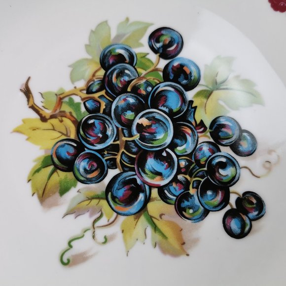 Czech Bohemian China Grapes Vintage Serving Plate - Picture 6 of 9